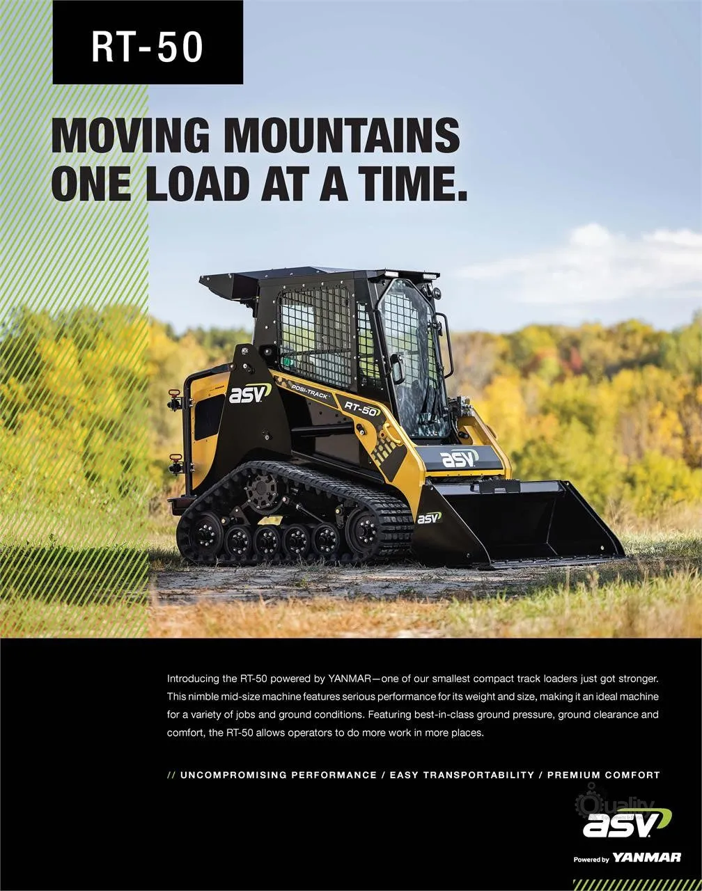 2023 Asv Posi-Track RT50 | 53.8 HP Engine | Track Skid Steer