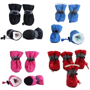 4pcs/set Waterproof Winter Pet Shoes