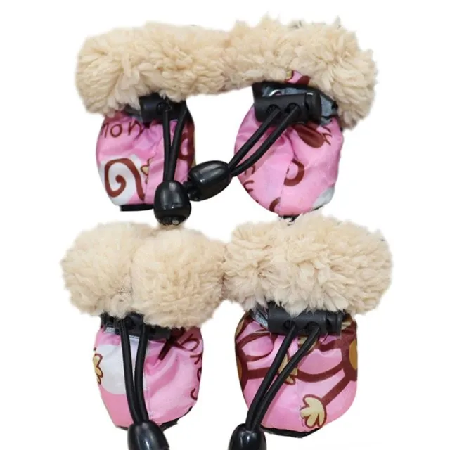 4pcs/set Waterproof Winter Pet Shoes
