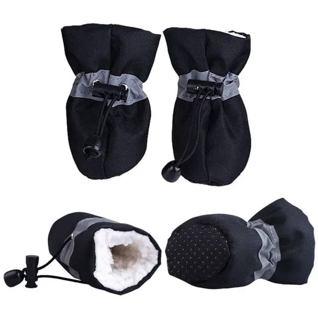 4pcs/set Waterproof Winter Pet Shoes