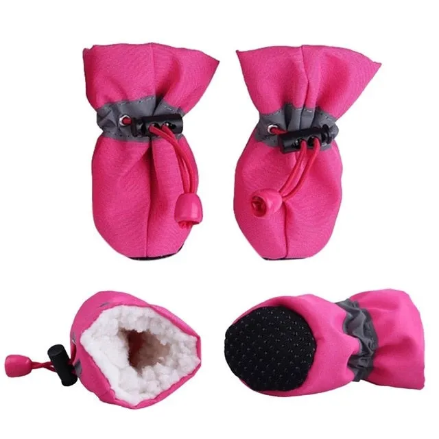 4pcs/set Waterproof Winter Pet Shoes