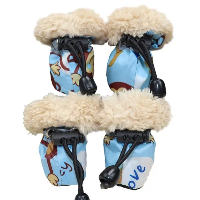 4pcs/set Waterproof Winter Pet Shoes