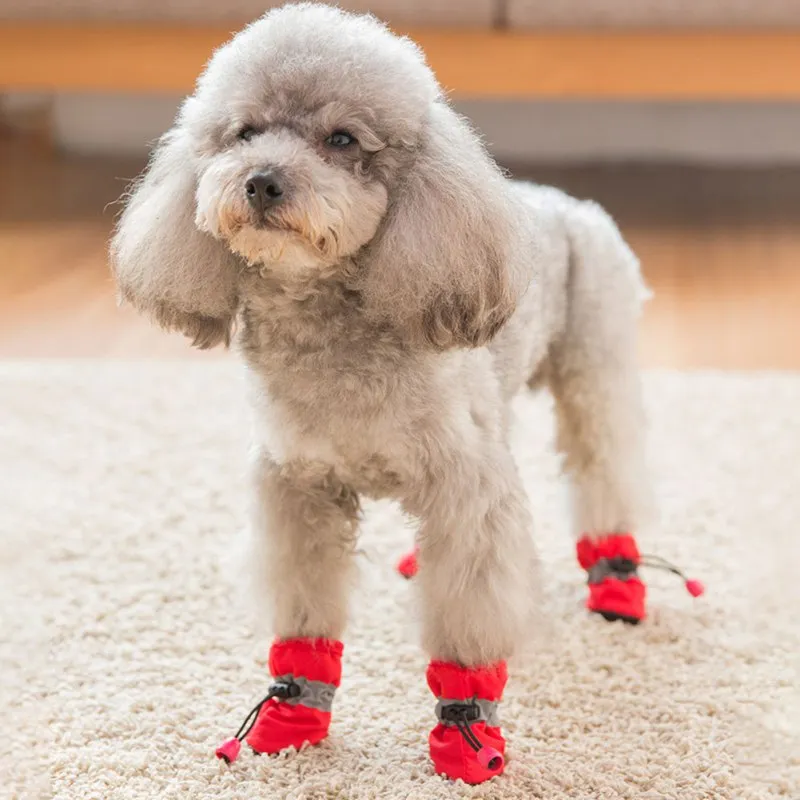 4pcs/set Waterproof Winter Pet Shoes