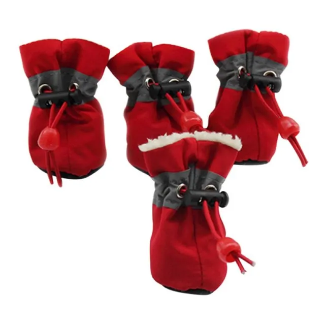 4pcs/set Waterproof Winter Pet Shoes