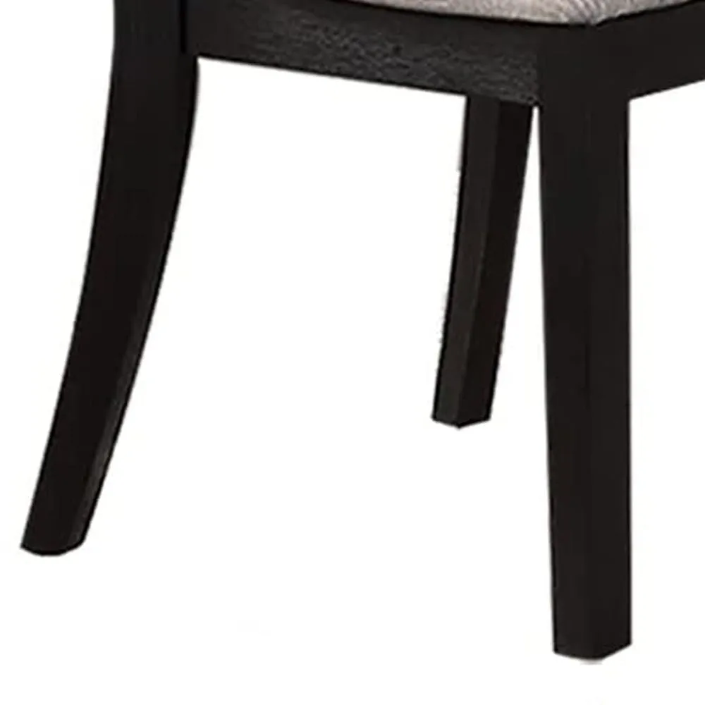 5 Piece Dining Set, Rectangular Table, 4 Chairs, Padded, Espresso Brown By Casagear Home