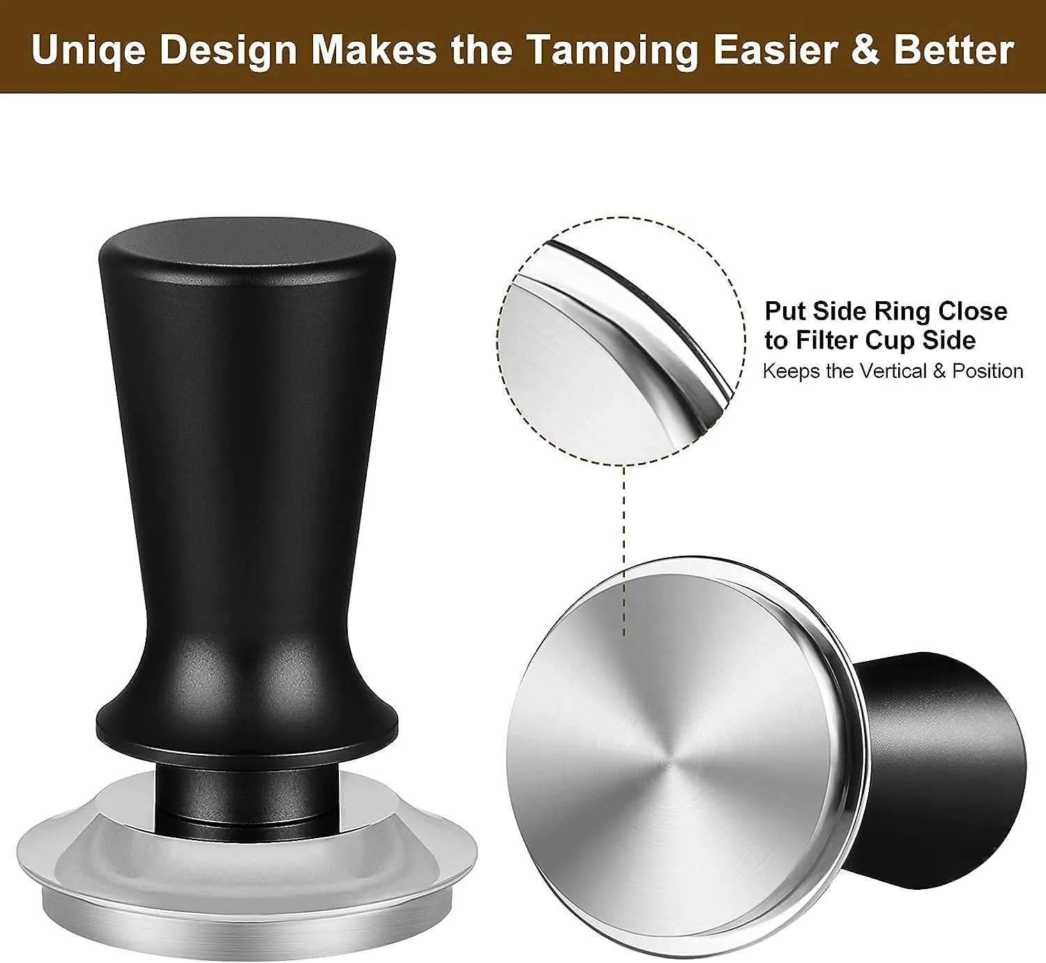 51mm Calibrated Espresso Coffee Tamper with Spring Loaded