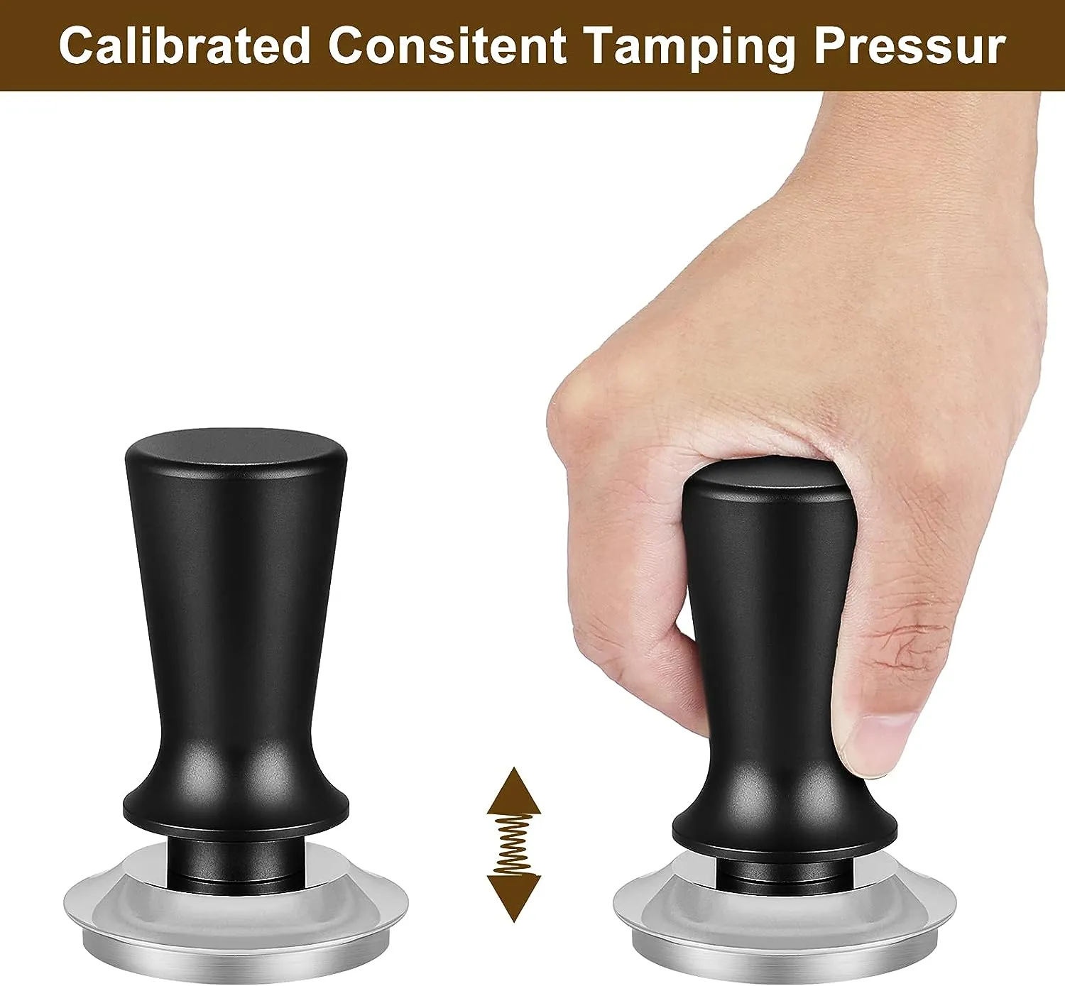 58mm Calibrated Espresso Coffee Tamper with Spring Loaded