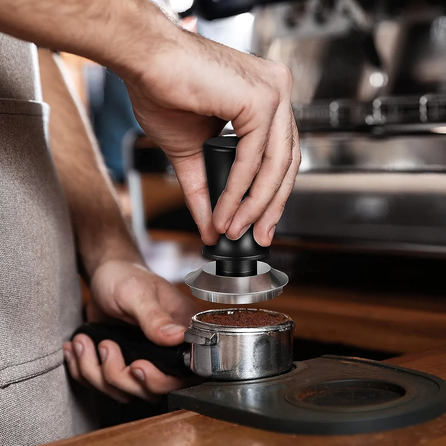 58mm Calibrated Espresso Coffee Tamper with Spring Loaded