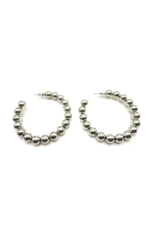 8mm Metal Ball Hoops Rhodium