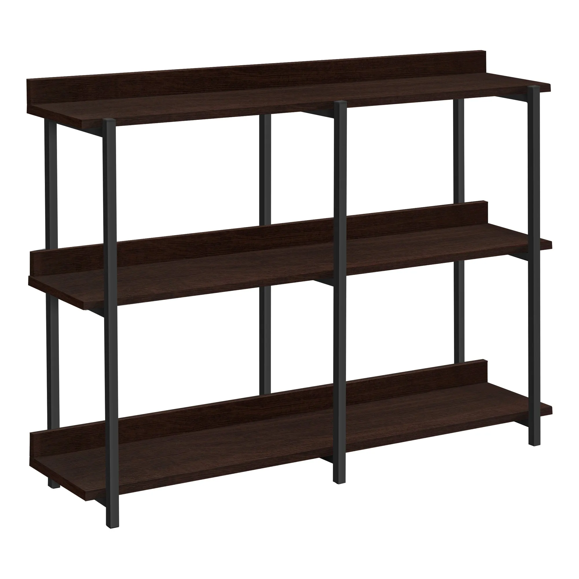 Accent Table - 48"L / Espresso / Black Metal Hall Console