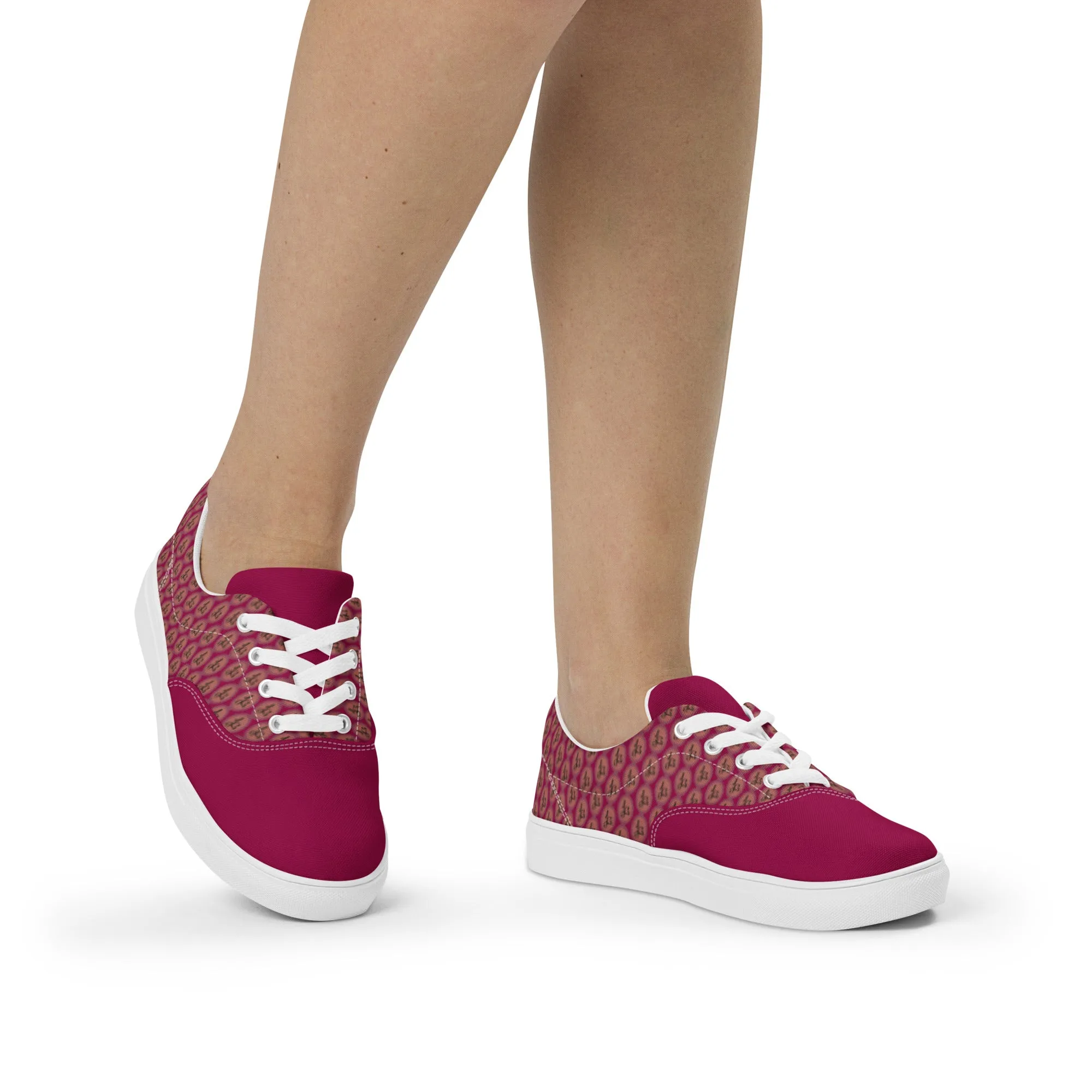 AJBeneficial Magenta Women’s lace-up canvas shoes