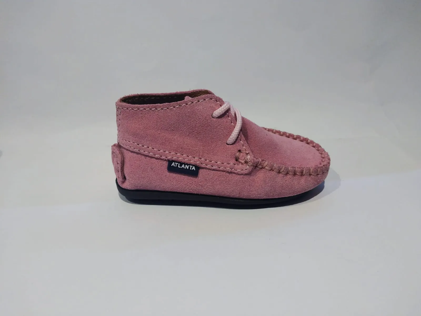 Altanta Mocassin Baby Pink Suede Leather Booties