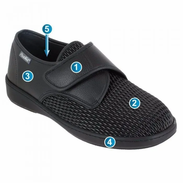 Alvine Black Orthopedic Dress Shoe