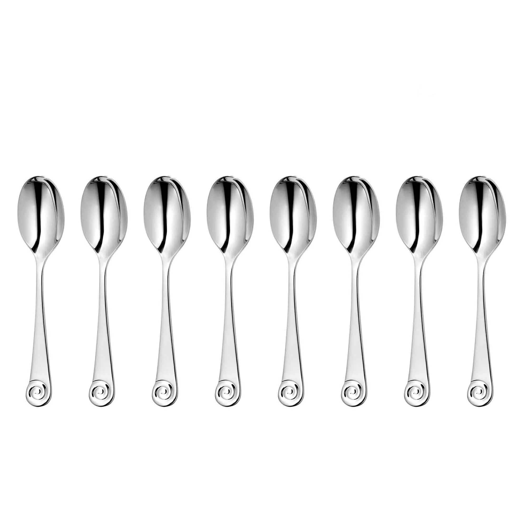 Ammonite Bright Coffee / Espresso Spoon, Set of 8