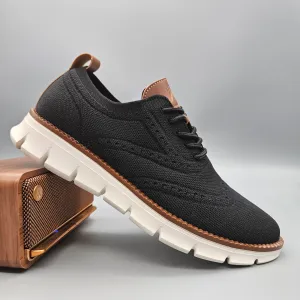 Autumn Comfy breathable Orthopedic Oxford Sneakers For Wide Feet - black