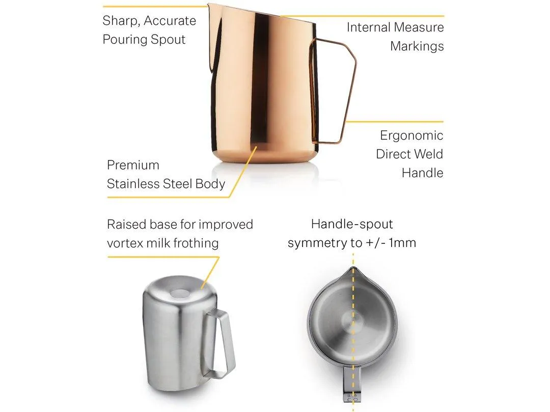 Barista & Co. Dial In Milk Jug - Rose Brass - 420ml