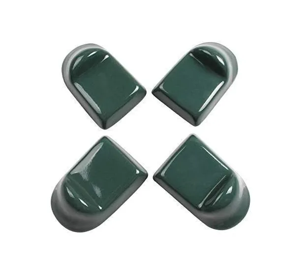 BBQ Ceramic Feet Shoes for Big Green Egg Kamado Grill, Base Feet Stand (not for minimax)- 4 Green of Set