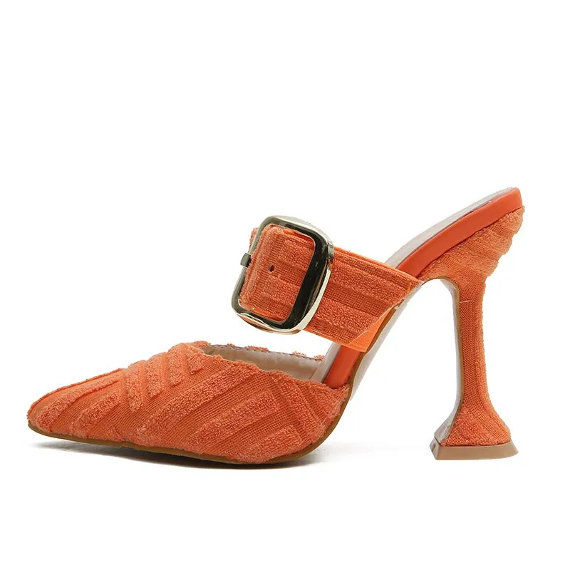 Belt Buckle High Heels Pointed Toe Stiletto