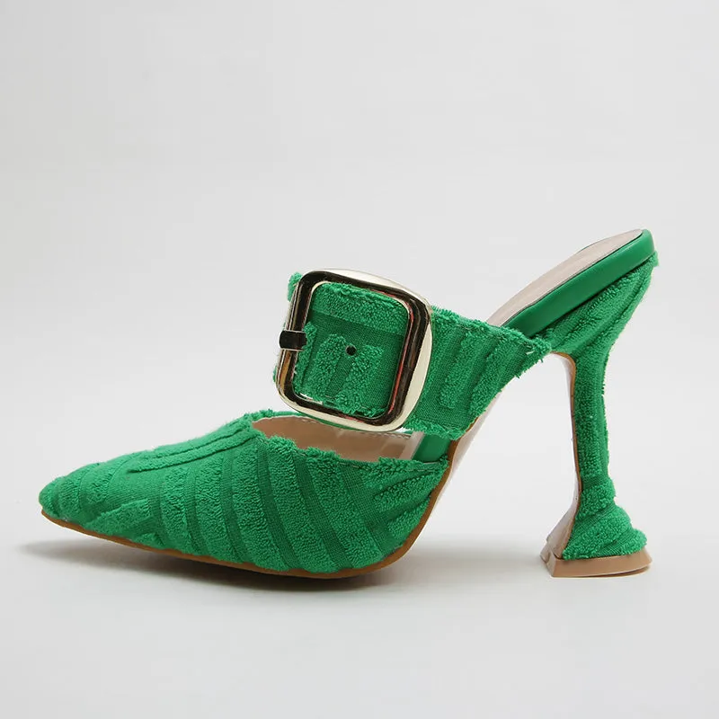 Belt Buckle High Heels Pointed Toe Stiletto