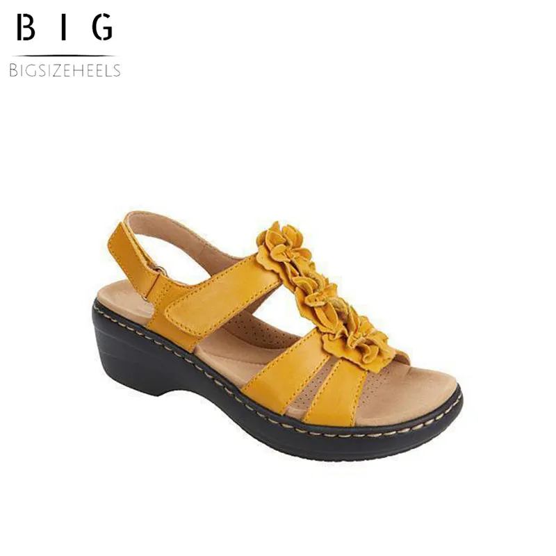 Bigsizeheels Women's summer series flower platform sandals