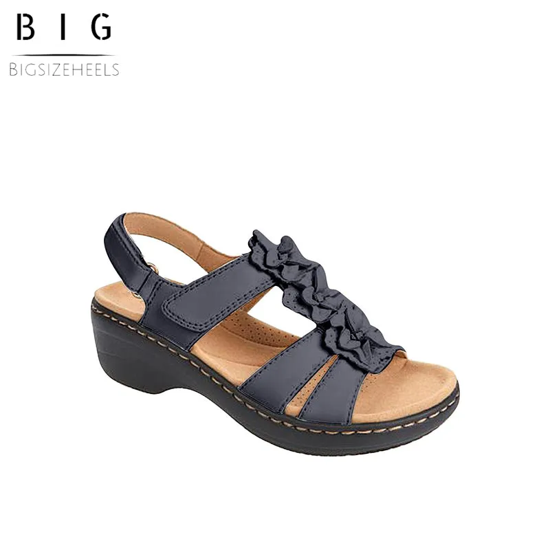 Bigsizeheels Women's summer series flower platform sandals