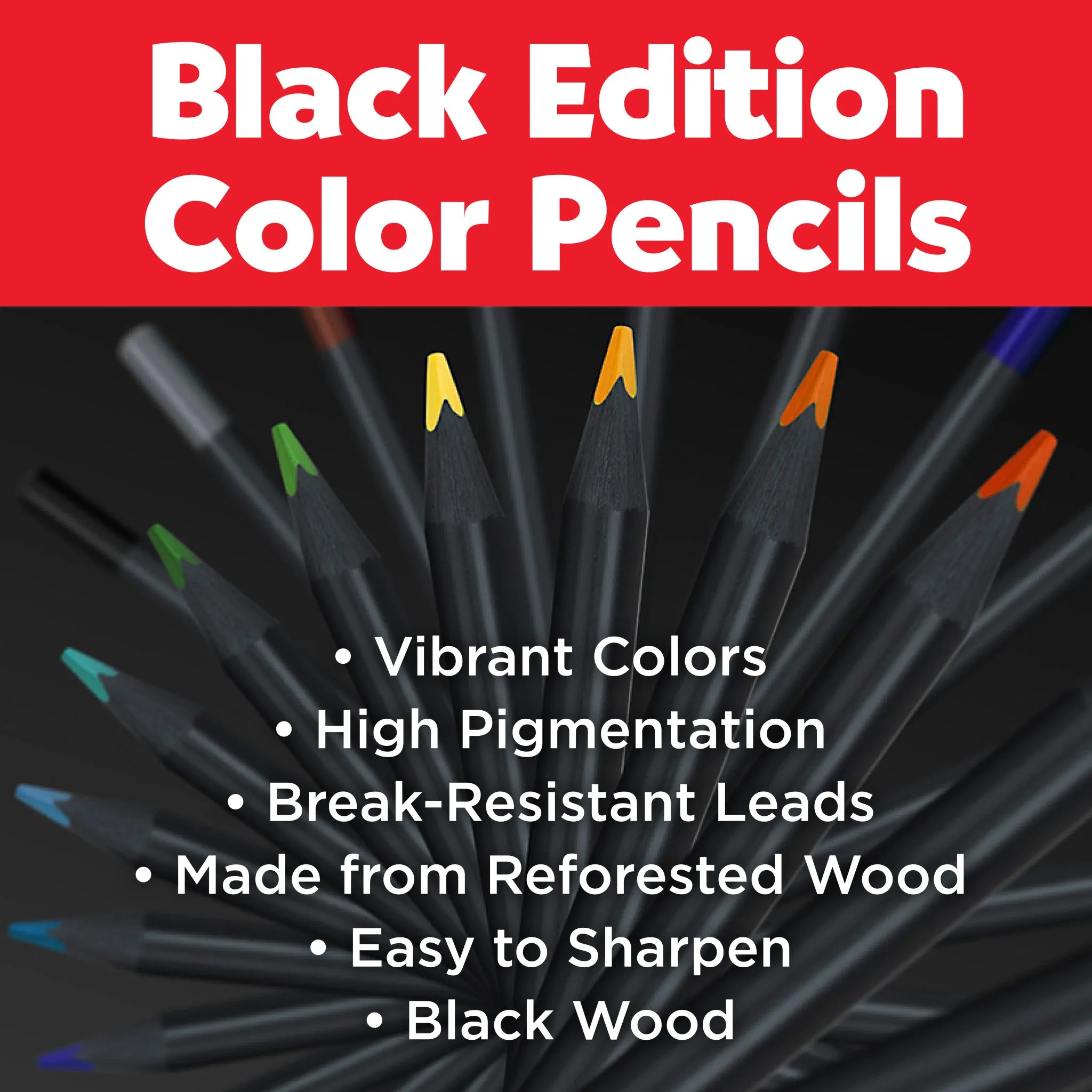 Black Edition Colored Pencils, Tin of 100 - #116490