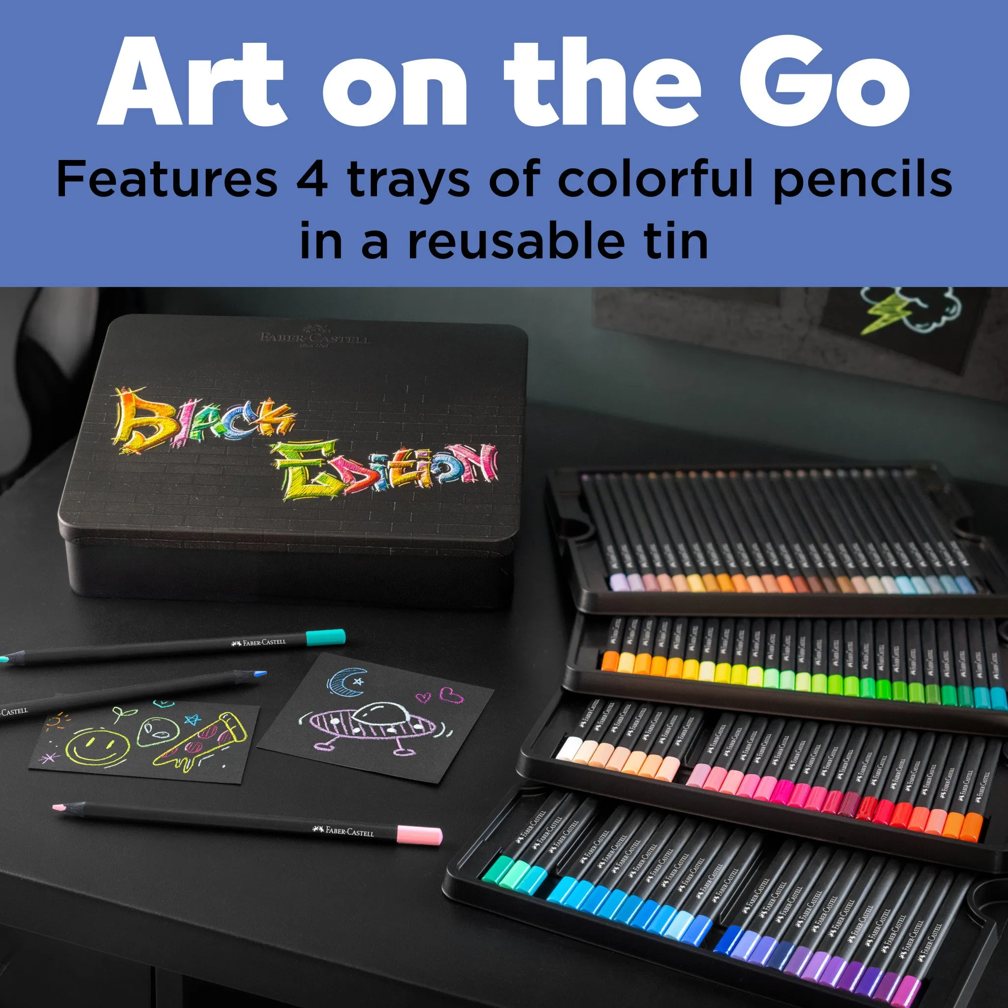 Black Edition Colored Pencils, Tin of 100 - #116490