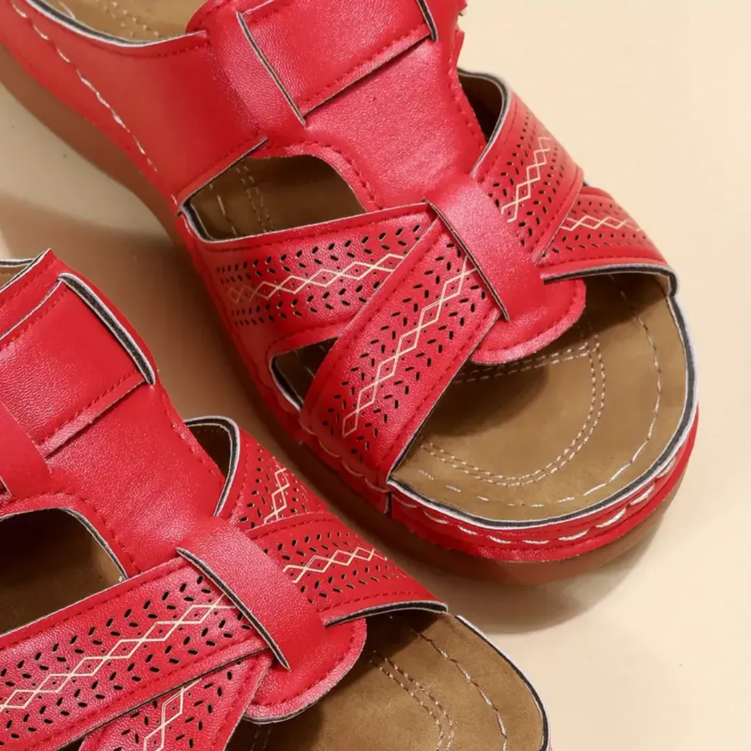 Blisscomfy Arch Support Criss Cross Strap Slide Sandals