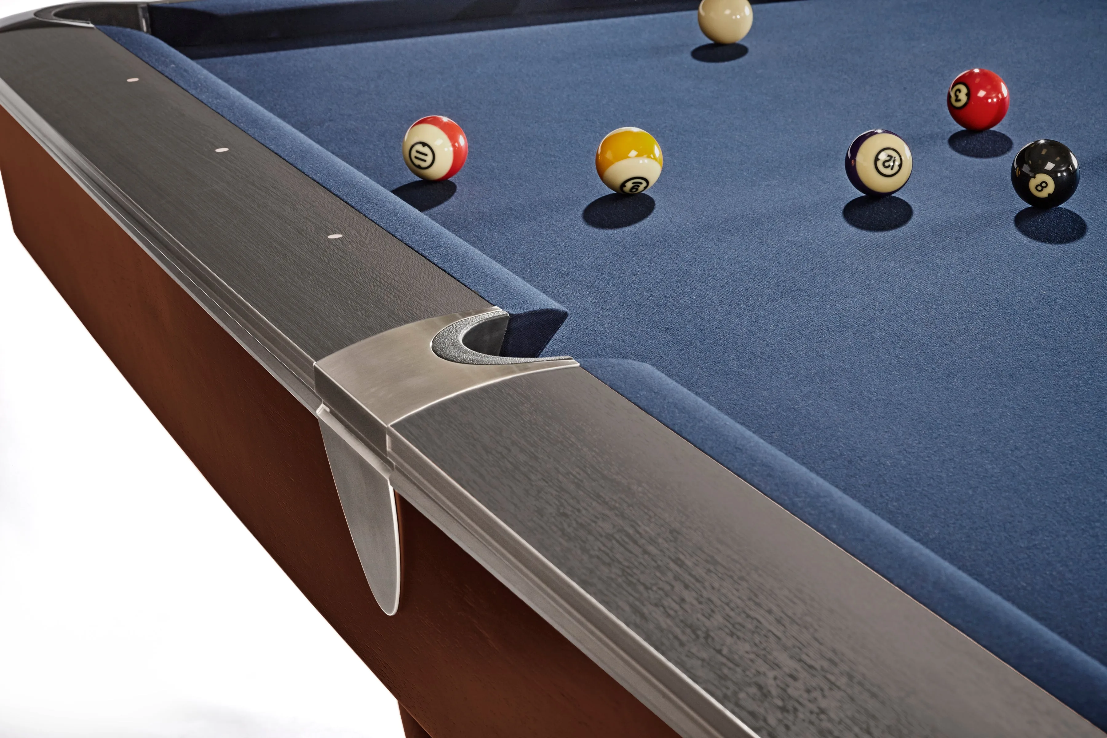 Brunswick Billiards Gold Crown VI 8' Slate Pool Table in Skyline Walnut/Espresso w/ Gully Return