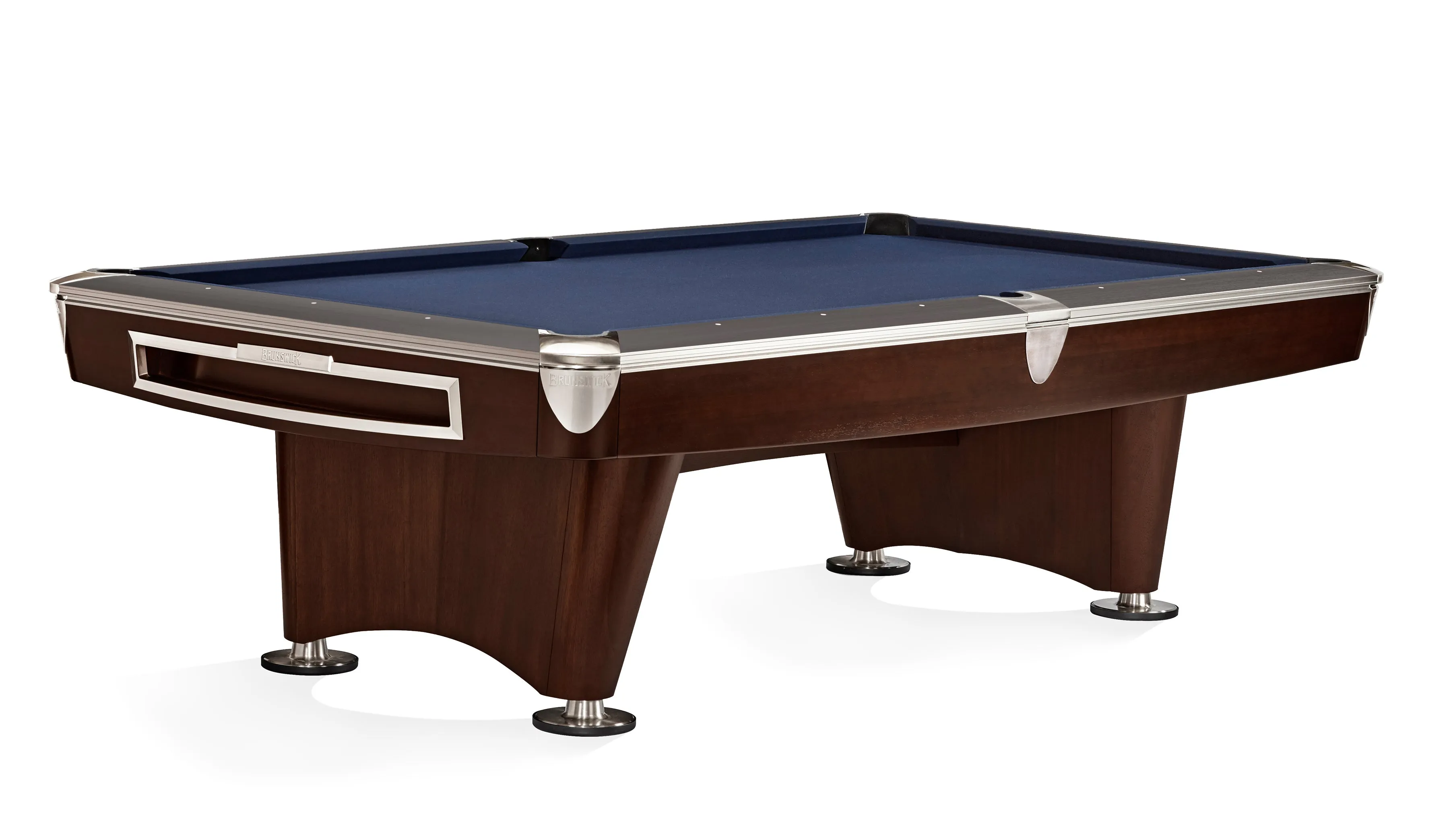 Brunswick Billiards Gold Crown VI 8' Slate Pool Table in Skyline Walnut/Espresso w/ Pockets