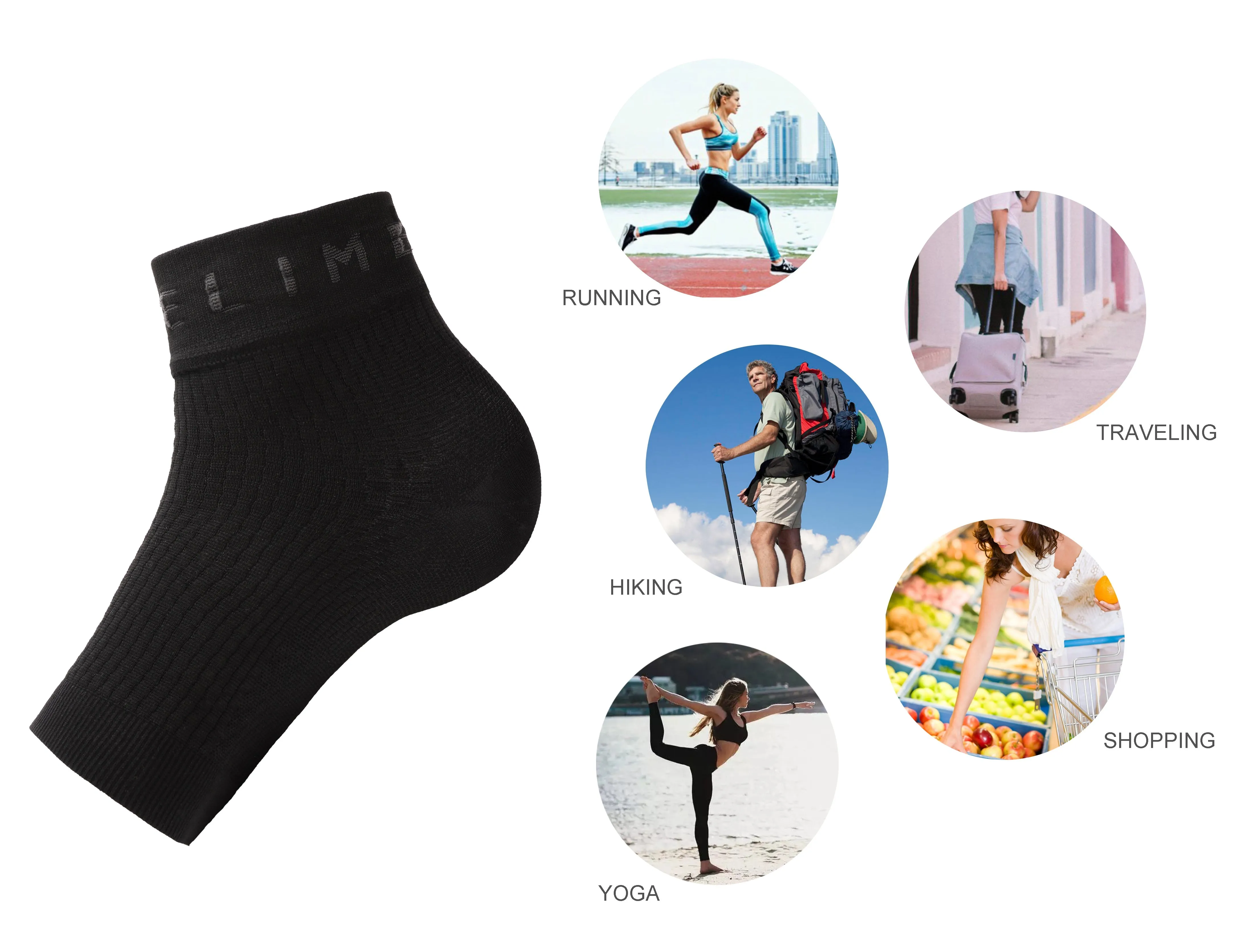 BUBBLELIME 80N/20S Compression Arch Support Ankle Brace_Biking