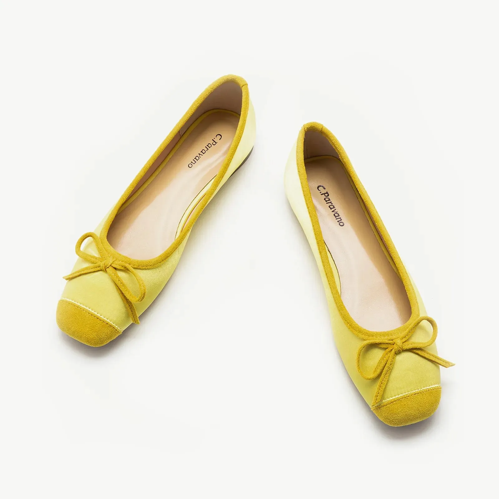 Cap-Toe Silk Ballet Flats (Elena)