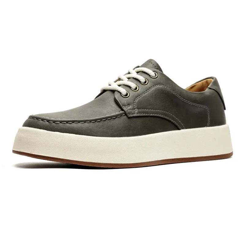 Casual Frosted Leather Shoes