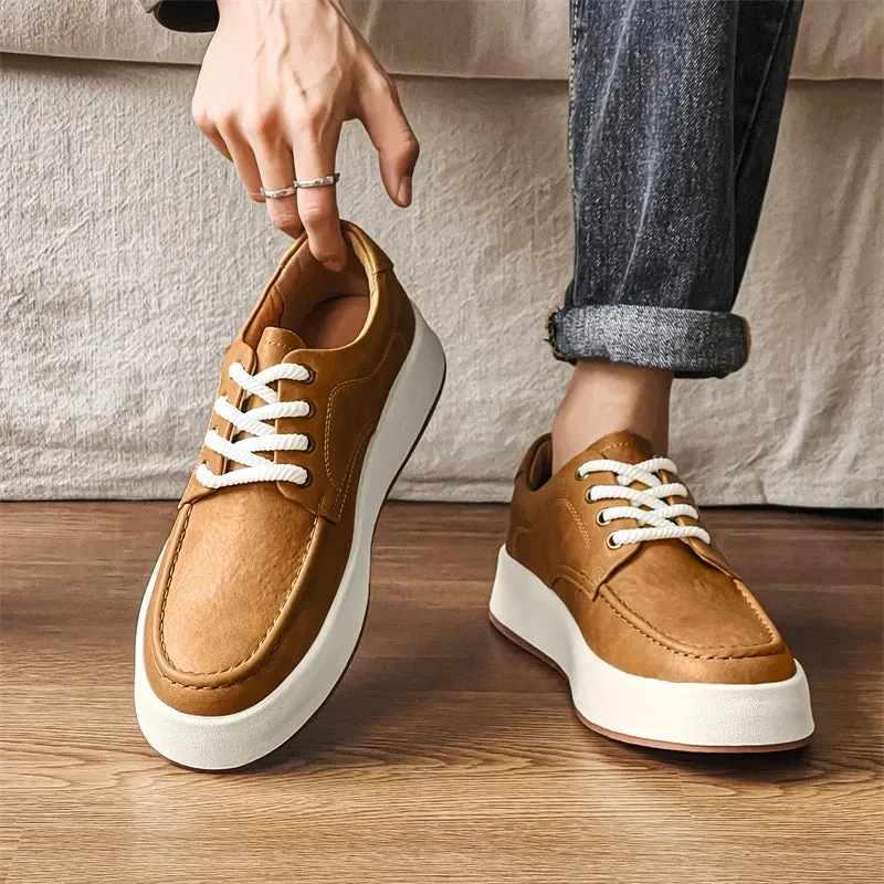 Casual Frosted Leather Shoes