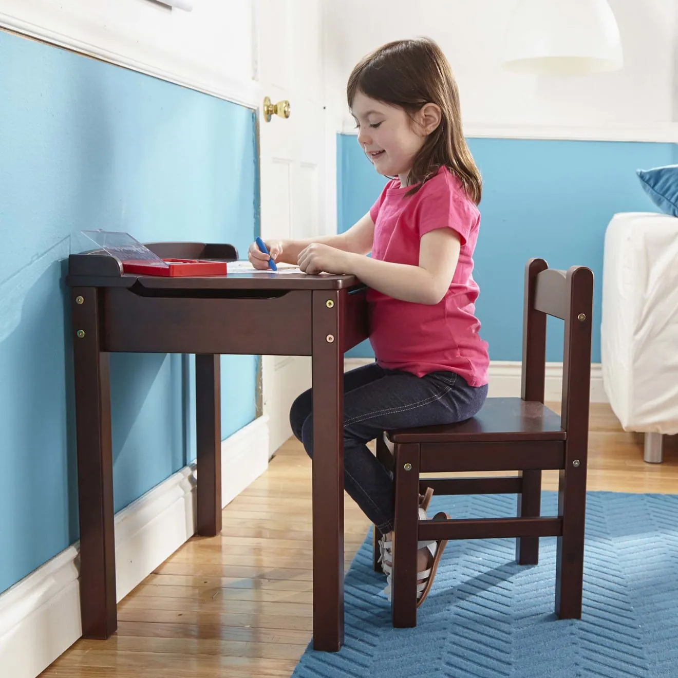 Child's Lift-Top Desk & Chair - Espresso