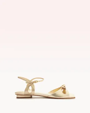 Clarita Eyelet Flat Metallic Golden