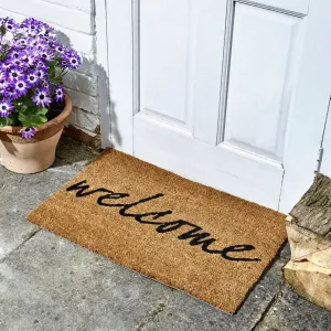 Coir Door Mat Welcome 45 x 75cm
