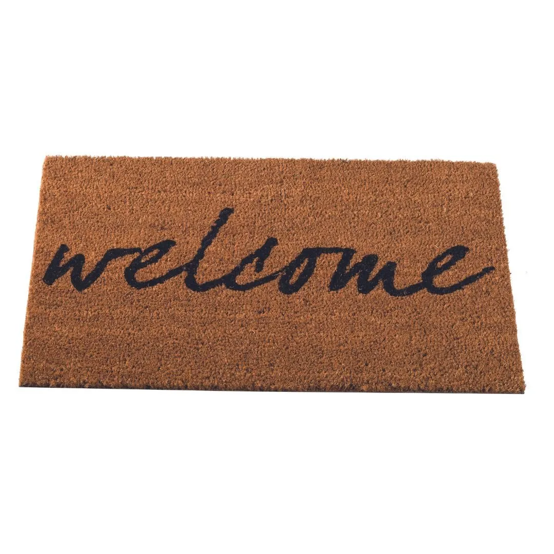 Coir Door Mat Welcome 45 x 75cm