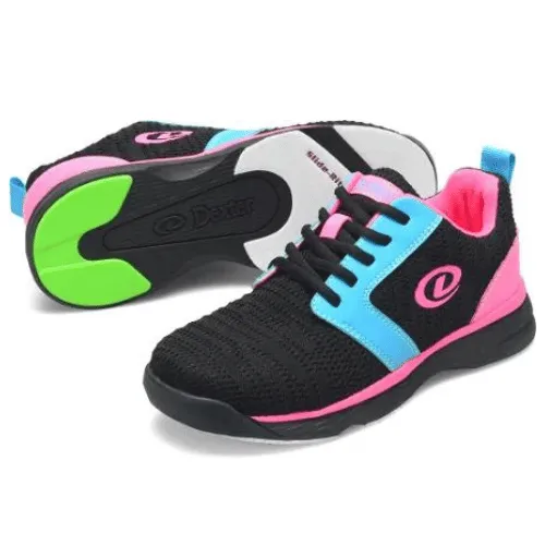 Dexter Womens Raquel LX Black/Blue/Pink Glow Bowling Shoes