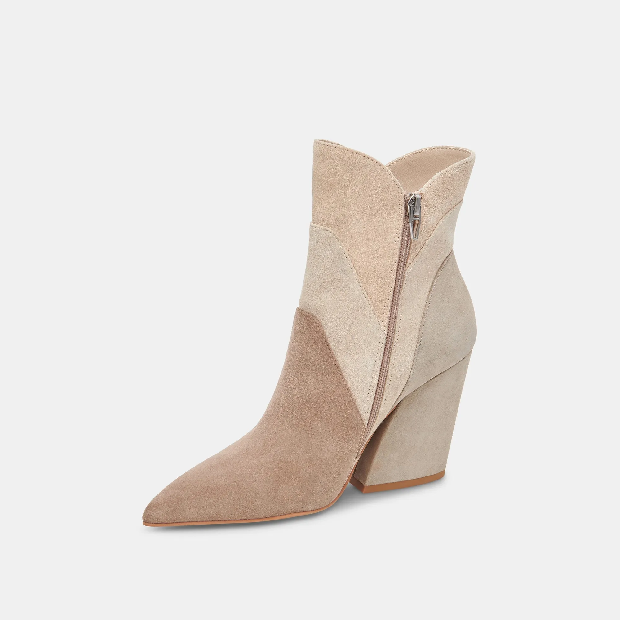 Dolce Vita Neena Booties in Taupe Multi Suede