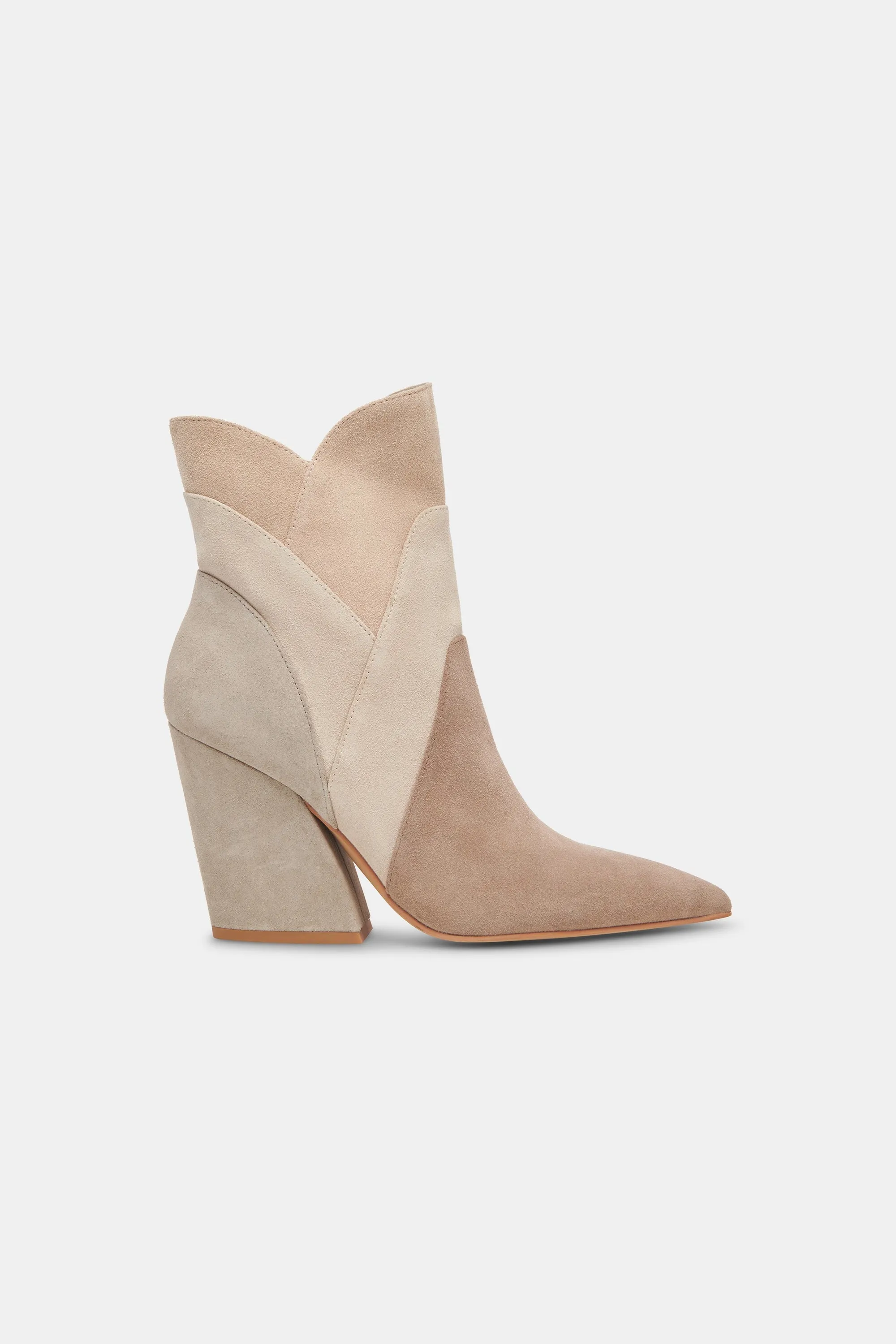 Dolce Vita Neena Booties in Taupe Multi Suede