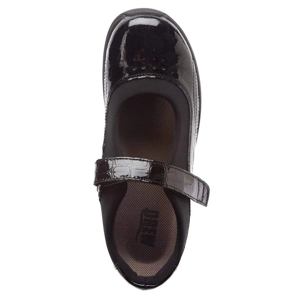 Drew Women's Rose Mary Janes- Black Croc