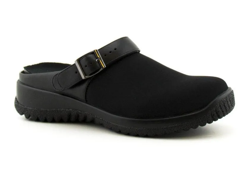 Drew Women's Savannah Clogs- Black Stretch