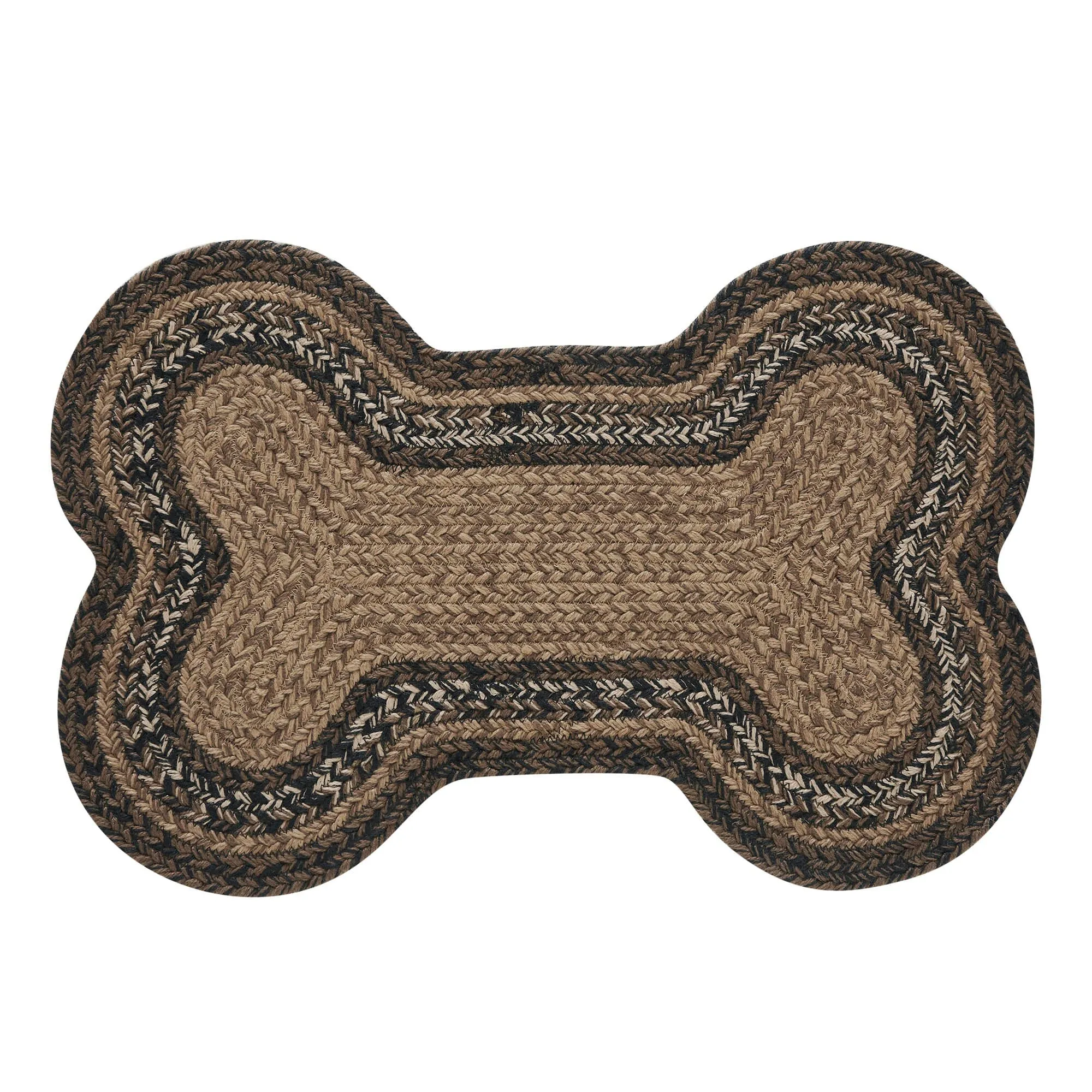 Espresso Indoor/Outdoor Medium Bone Braided Rug 15x23"