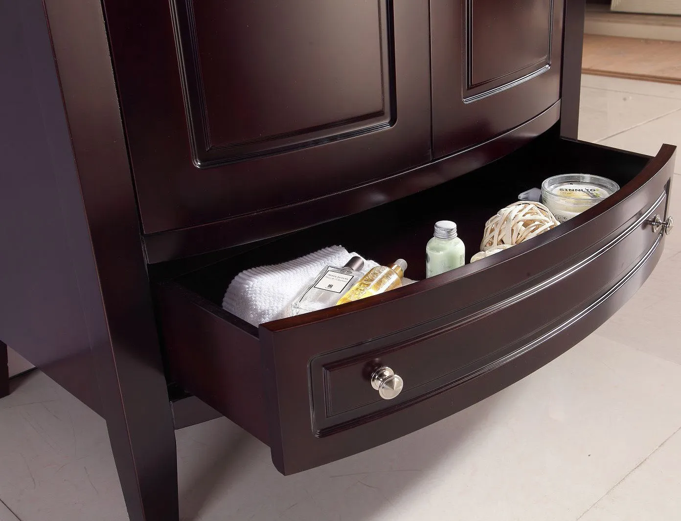 Estella 32 - Brown Cabinet   Jerusalem Gold Countertop