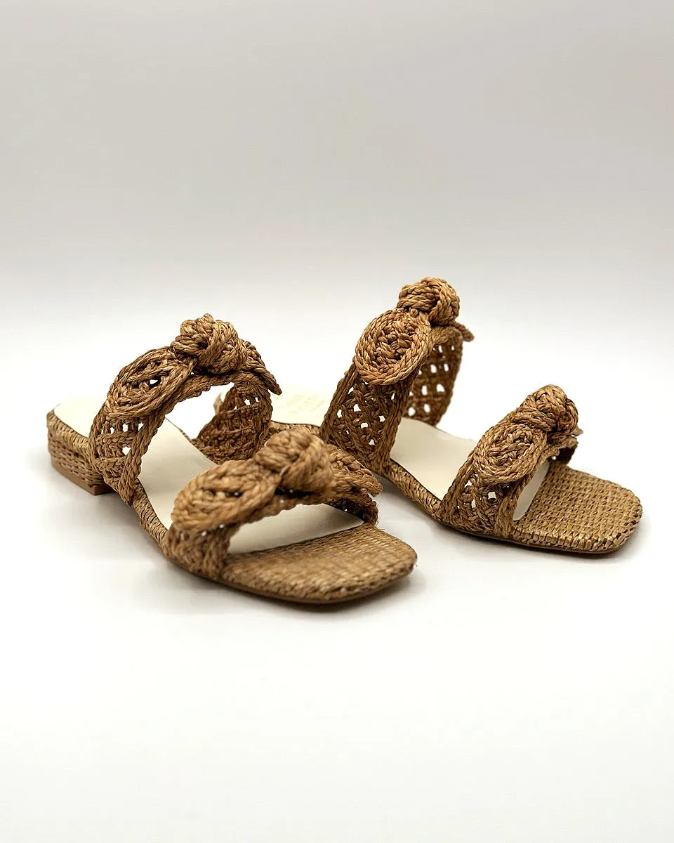 Esther Raffia Bow Sandals - Size 10