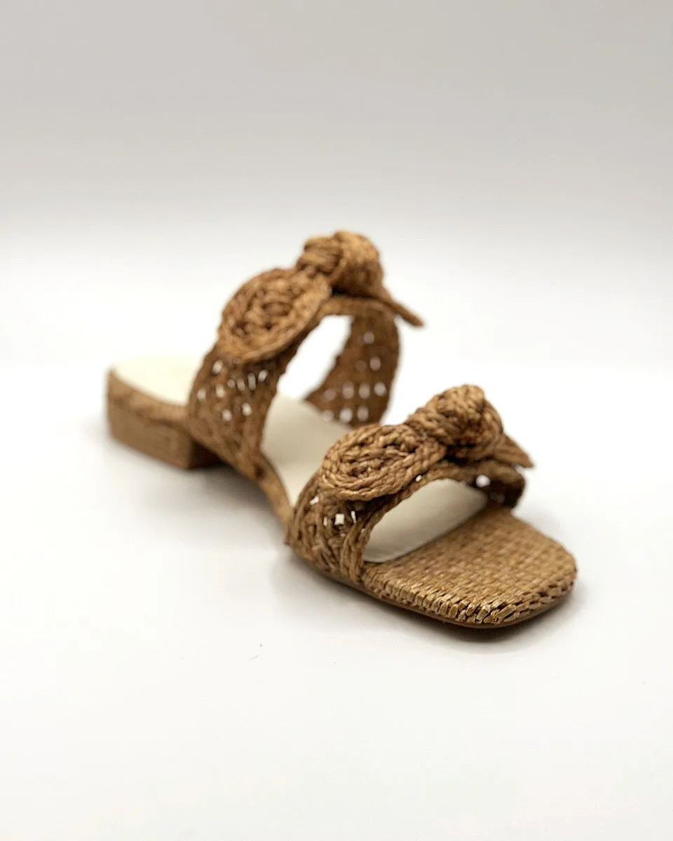 Esther Raffia Bow Sandals - Size 10