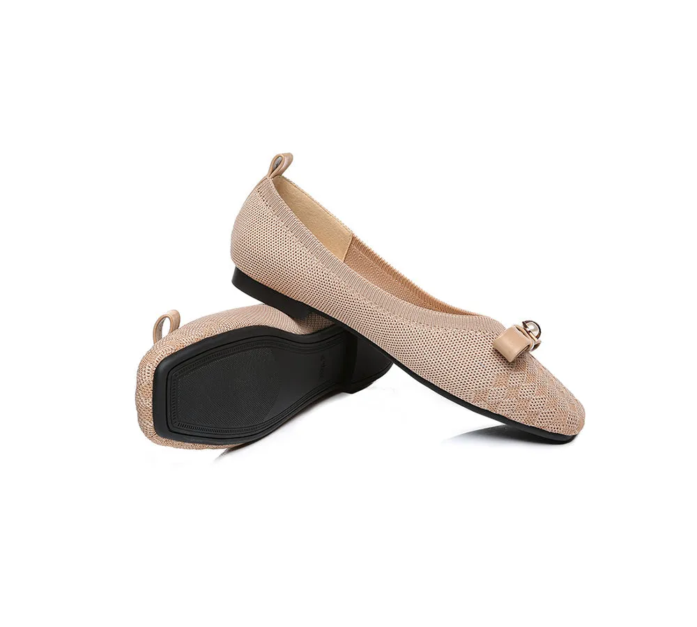 EVERAU® Women Bow Square Toe Ballet Flats Yolanda