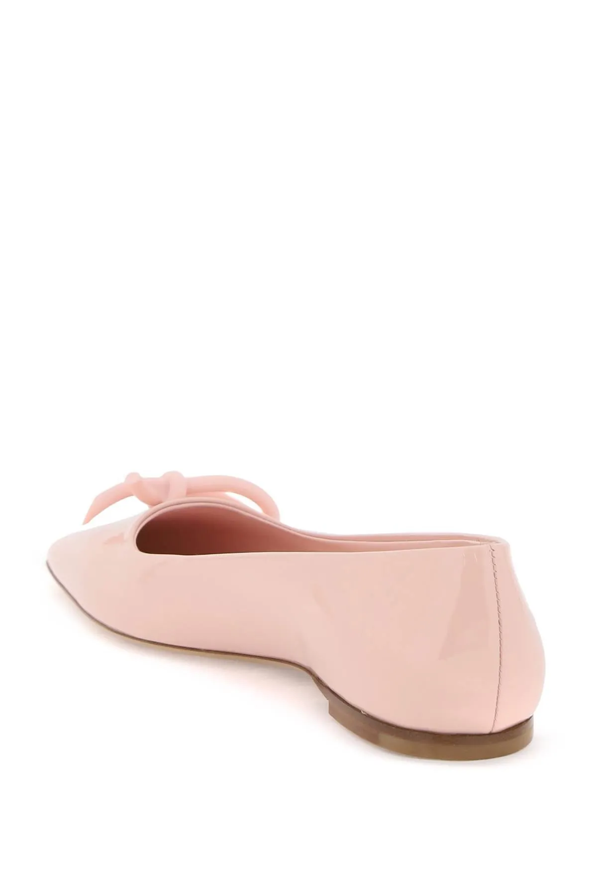 Ferragamo Elegant Pink Ballet Flats with Asymmetrical Bow for Women