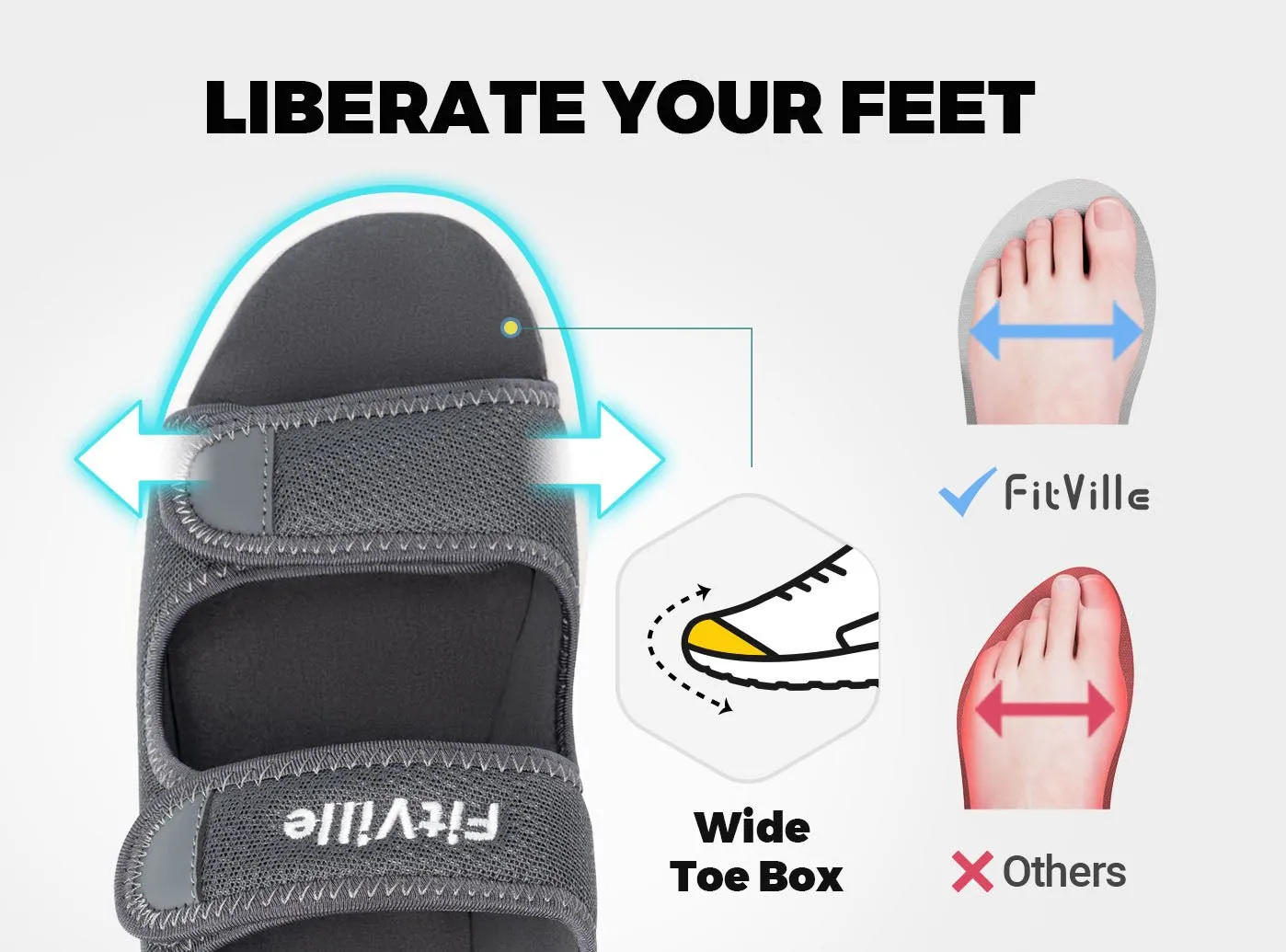 FitVille Men's EasyTop Recovery Sandal V3